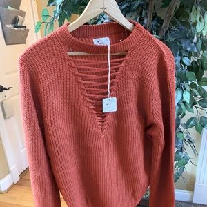 NWT dust orange sweater size XL poof Apparel